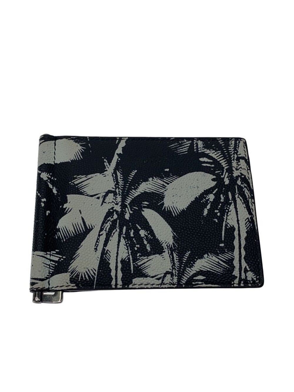 SAINT LAURENT Card Case Wallet Leather Black